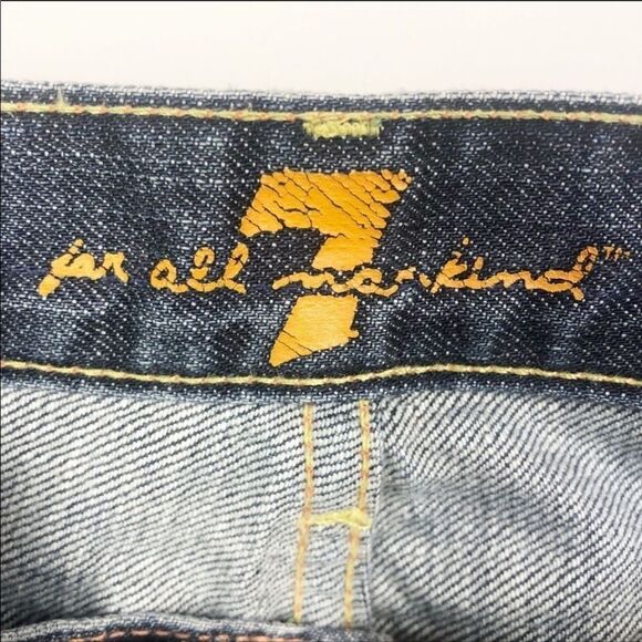 7 FOR ALL MANKIND | Dark Blue Wash Ankle Cropped Denim Jeans Women’s Size 28 (6) - Picture 6 of 7